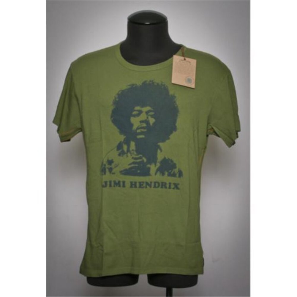 Authentic 70s Style Retro Vintage Men's Trunk LTD Y2K Jimi Hendrix Olive T-Shirt